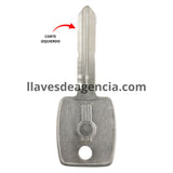 Llave virgen Kenworth bronce níquel KE-25AC EX25AC KEN-3 compatible camiones carga pesada sin chip transponder - vista frontal completa