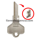 Llave virgen Kenworth KE-62 KEN-1 perfil completo bronce níquel - vista lateral detallada para camiones carga pesada