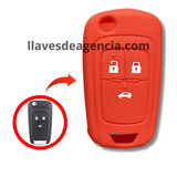 Protector silicón rojo llave abatible Chevrolet Cruze Sonic 3 botones con cajuela