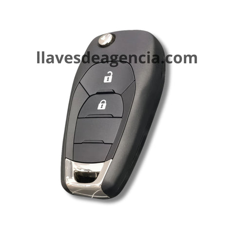 Detalle carcasa flip key repuesto Chevrolet Aveo Cruze 2 botones abrir cerrar encendido llave manual sin presencia