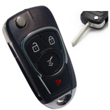 Carcasa abatible cromada premium para llave Chevrolet Camaro 2013-2016, Malibu 2013-2016, Sonic 2010-2017 - 4 botones, material ABS de alta resistencia