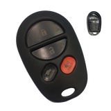 Carcasa control remoto Toyota 4 botones compatible Sienna Camry ACV40 GSV40 Aurion Kluger Highlander Sequoia Tacoma Tundra 2004-2013, cerrar abrir cajuela pánico, cierre por presión con click sin tornillos, incluye botones de goma, repuesto premium