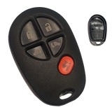 Carcasa control remoto hueca Toyota 5 botones compatible Sequoia Highlander Sienna Tacoma Tundra Camry Solara Avalon 2004-2013, cerrar abrir puertas laterales corredizas izquierda derecha pánico, tipo llavero sin electrónica, solo cubierta externa, repuesto para control maltratado