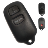 Carcasa control remoto Toyota 2 botones con pánico compatible 4Runner FJ Cruiser Highlander RAV4 Sequoia Corolla 2001-2009, tipo llavero con círculo trasero para botón de pánico, incluye botones de goma, repuesto premium