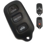 Carcasa control remoto Toyota 3 botones compatible Camry Corolla Matrix Sequoia 4Runner 1999-2011, tipo llavero con almohadilla cuadrada trasera para botón de pánico, botón cerrar con punto saliente para identificación táctil, incluye botones de goma, repuesto premium
