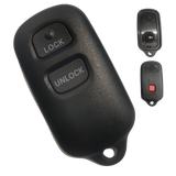 Carcasa control remoto Toyota 3 botones compatible Sequoia 4Runner RAV4 FJ Cruiser Camry Highlander Celica Scion Corolla Matrix 1999-2010, tipo llavero con almohadilla cuadrada trasera para botón de pánico, incluye botones de goma, repuesto premium