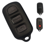 Carcasa control remoto Toyota 4 botones compatible Highlander Solara Sienna Camry Matrix Sequoia Corolla 2002-2007, tipo llavero con almohadilla redonda trasera para botón de pánico, botón cerrar con punto saliente para identificación táctil, incluye botones de goma, repuesto premium