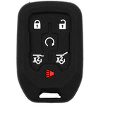Funda de silicón antiderrapante grado horno color negro para llave inteligente de 6 botones con arrancador remoto a distancia compatible con Chevrolet Suburban Tahoe Silverado y GMC Sierra Yukon Terrain Canyon Acadia Denali con protección resistente a altas temperaturas