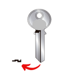 Llave virgen CEMEX CE-42DN fabricada en bronce con cubierta de níquel, compatible con Austral CE-42DN, Alba E42DN y JMA CMX-10D para candados y cerraduras cilindro, requiere corte por cerrajero profesional