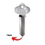 Llave virgen CORBIN CO-2LL fabricada en bronce con cubierta de níquel, compatible con Austral CO-2LL, Alba E2LL y JMA COR-33 para candados y cerraduras cilindro, requiere corte por cerrajero profesional