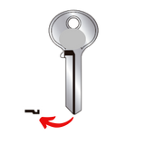 Llave virgen CORBIN CO-38 fabricada en bronce con cubierta de níquel, compatible con Austral CO-38, Alba E38 y JMA COR-41D para candados y cerraduras cilindro, requiere corte por cerrajero profesional