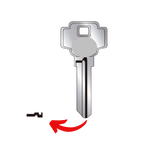 Llave virgen DEXTER DEX-47L fabricada en bronce con cubierta de níquel, compatible con Austral DEX-47L, Alba R47L y JMA DX-6D para candados y cerraduras cilindro, requiere corte por cerrajero profesional