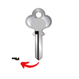 Llave virgen E42H fabricada en bronce con cubierta de níquel para cerraduras residenciales, requiere corte por cerrajero profesional