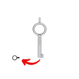 Llave virgen ESPOSAS ES-29 fabricada en bronce con cubierta de níquel, compatible con Austral ES-29, Alba CA-29 y JMA 74G para candados y cerraduras cilindro, requiere corte por cerrajero profesional