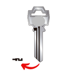 Llave virgen FANAL FAN-55A fabricada en bronce con cubierta de níquel, compatible con Austral FAN-55A, Alba R74 y JMA FNL-11D para candados y cerraduras cilindro, requiere corte por cerrajero profesional