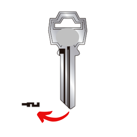 Llave virgen FANAL FAN-55A fabricada en bronce con cubierta de níquel, compatible con Austral FAN-55A, Alba R74 y JMA FNL-11D para candados y cerraduras cilindro, requiere corte por cerrajero profesional