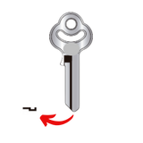 Llave virgen GLOBE GB-40 fabricada en bronce con cubierta de níquel, compatible con Austral GB-40, Alba GLO6 y JMA GLO-19 para candados y cerraduras cilindro, requiere corte por cerrajero profesional