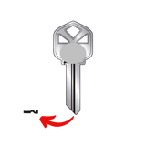Llave virgen KWIKSET KWI-109 fabricada en bronce con cubierta de níquel, compatible con Austral KWI-109, Alba E109A y JMA KWI-1K para candados y cerraduras cilindro, requiere corte por cerrajero profesional