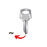 Llave virgen LOCK LO-20A fabricada en bronce con cubierta de níquel, compatible con Austral LO-20A, Alba R20A y JMA LOC-2D para candados, archiveros de oficina y cerraduras cilindro, requiere corte por cerrajero profesional