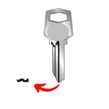 Llave virgen LOCK LO-20N fabricada en bronce con cubierta de níquel, compatible con Austral LO-20N, Alba R20N y JMA LOC-1D para candados, archiveros de oficina y cerraduras cilindro, requiere corte por cerrajero profesional