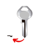 Llave virgen MASTER MA-15C fabricada en bronce con cubierta de níquel, compatible con Austral MA-15C, Alba M15C y JMA MAS-9D para candados y cerraduras cilindro, requiere corte por cerrajero profesional