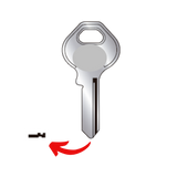 Llave virgen MASTER MA-18 fabricada en bronce con cubierta de níquel, compatible con Austral MA-18, Alba M18 y JMA MAS-3D para candados y cerraduras cilindro, requiere corte por cerrajero profesional