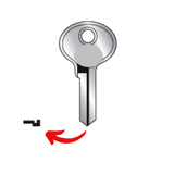Llave virgen MASTER MA-2C fabricada en bronce con cubierta de níquel, compatible con Austral MA-2C, Alba M2C y JMA MAS-7D para candados pequeños y cerraduras cilindro, requiere corte por cerrajero profesional