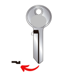 Llave virgen MASTER MA-6C fabricada en bronce con cubierta de níquel, compatible con Austral MA-6C, Alba M6C y JMA MAS-12D para candados y cerraduras cilindro, requiere corte por cerrajero profesional