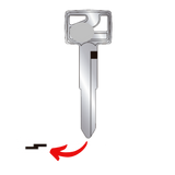 Llave virgen para motocicleta Italika fabricada en bronce níquel con acabado de latón, sin chip transponder, compatible con múltiples modelos Italika, ideal para cerrajeros profesionales y duplicado de llaves