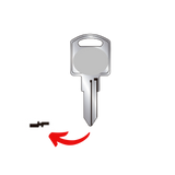Llave virgen MZ MMZ-10C fabricada en bronce con cubierta de níquel, compatible con Austral MMZ-10C, Alba PHI-4D y JMA MZM-1 para candados y cerraduras cilindro, requiere corte por cerrajero profesional