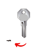 Llave virgen PHILLIPS PH-32 fabricada en bronce con cubierta de níquel, compatible con Austral PH-32, Alba T32 y JMA PHI-32 para candados chicos y cerraduras cilindro, requiere corte por cerrajero profesional