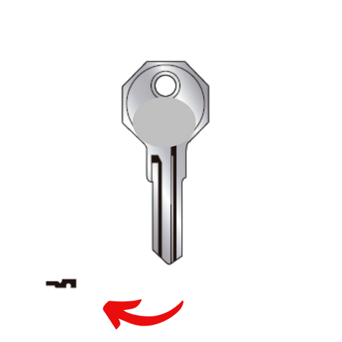 Llave virgen PHILLIPS PH-32 fabricada en bronce con cubierta de níquel, compatible con Austral PH-32, Alba T32 y JMA PHI-32 para candados chicos y cerraduras cilindro, requiere corte por cerrajero profesional
