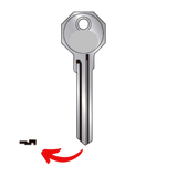 Llave virgen PHILLIPS PH-32L fabricada en bronce con cubierta de níquel, compatible con Austral PH-32L, Alba T32L y JMA PHI-32L para candados y cerraduras cilindro, requiere corte por cerrajero profesional