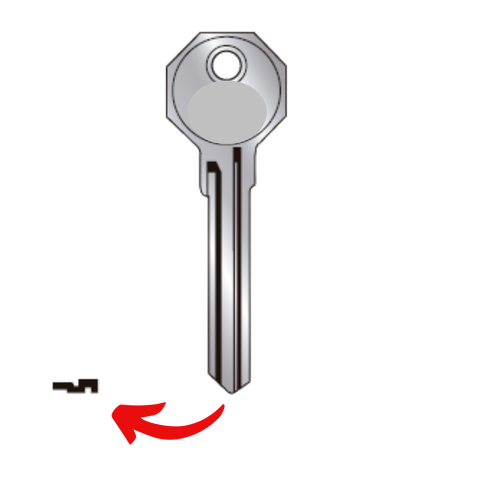 Llave virgen PHILLIPS PH-32L fabricada en bronce con cubierta de níquel, compatible con Austral PH-32L, Alba T32L y JMA PHI-32L para candados y cerraduras cilindro, requiere corte por cerrajero profesional
