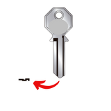 Llave virgen PHILLIPS PH-52 fabricada en bronce con cubierta de níquel, compatible con Austral PH-52, Alba R-52 y JMA PHI-52 para candados y cerraduras cilindro, requiere corte por cerrajero profesional
