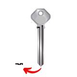 Llave virgen PHILLIPS PH-52L fabricada en bronce con cubierta de níquel, compatible con Austral PH-52L, Alba R-52L y JMA PHI-52L para candados y cerraduras cilindro, requiere corte por cerrajero profesional