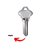 Llave virgen SCHLAGE SC-6 fabricada en bronce con cubierta de níquel, compatible con Austral SC-6, Alba S-6 y JMA SLG-3 para candados y cerraduras cilindro, requiere corte por cerrajero profesional