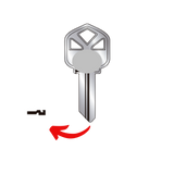 Llave virgen TRUPPER TRU-109S fabricada en bronce con cubierta de níquel, compatible con Austral TRU-109S, Alba TR3 y JMA TRU-1D para candados y cerraduras cilindro, requiere corte por cerrajero profesional