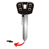 Llave virgen Yamaha motocicleta con plástico ergonómico color negro, fabricada en bronce con cubierta de níquel, perfil YH-63P YH35RBP YAMA-26DP, sin chip transponder, ideal para cerrajeros profesionales
